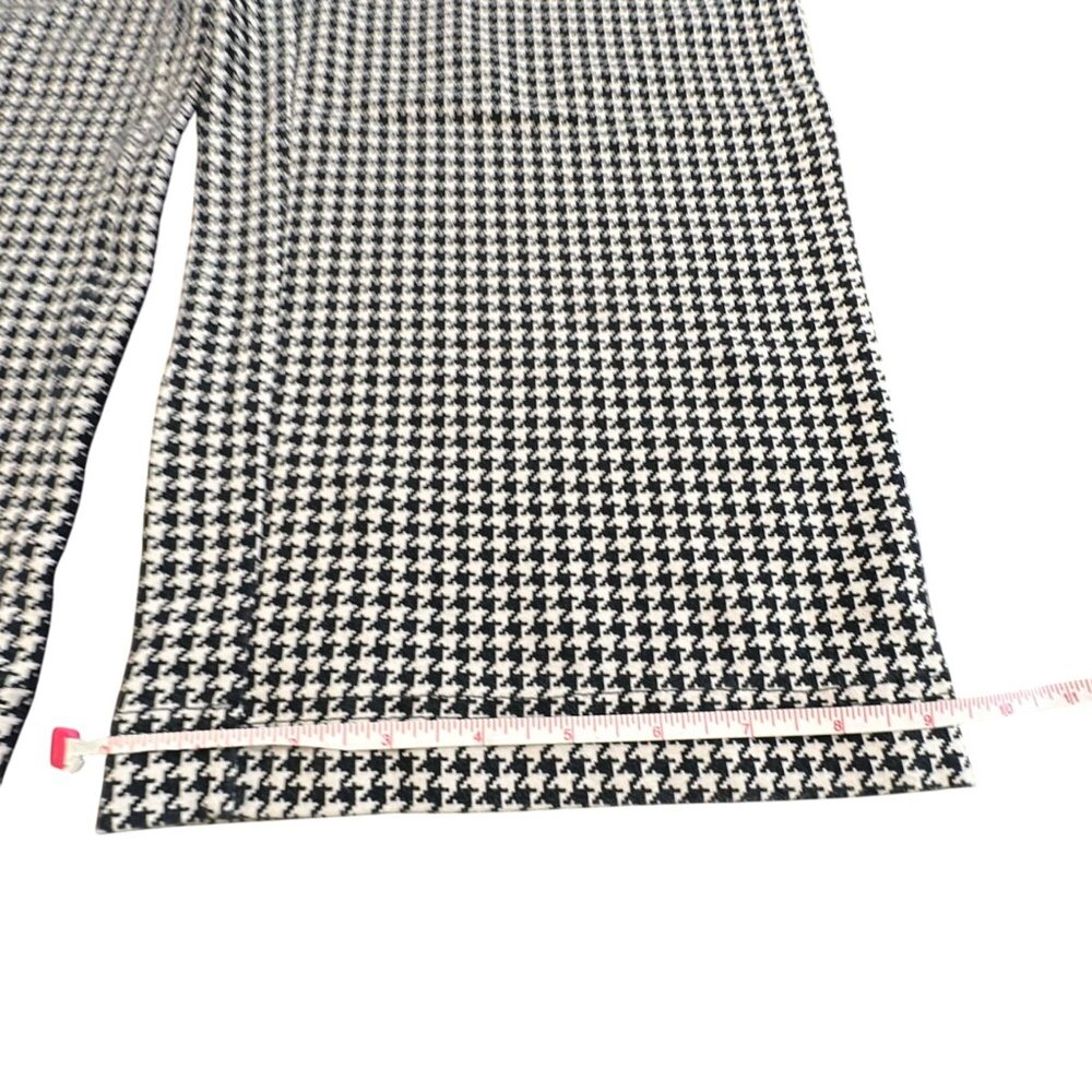 Lands' End Pants Women XL 18 Cream Black Houndstooth Pull-on Straight Leg - Picture 11 of 13